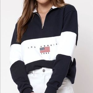 John Galt Women Los Angeles Half Zip Sweatshirt